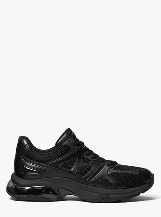 Michael Kors Kit Extreme Mesh and Leather Trainer BLACK Discount