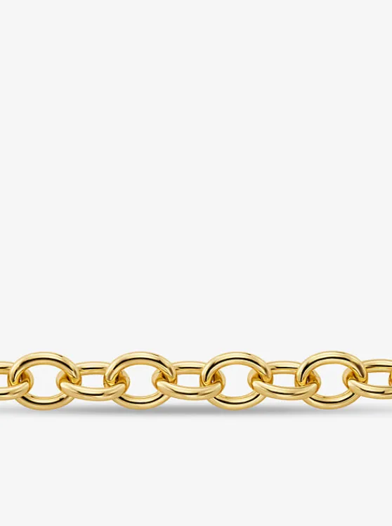 Michael Kors Large Precious Metal-Plated Brass Chain Link Necklace | GOLD Shop