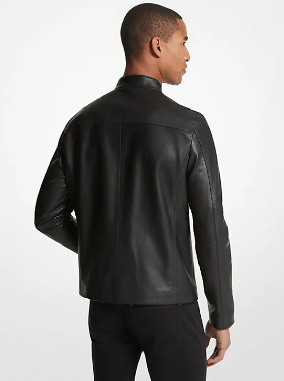 Michael Kors Leather Racer Jacket | BLACK Sale