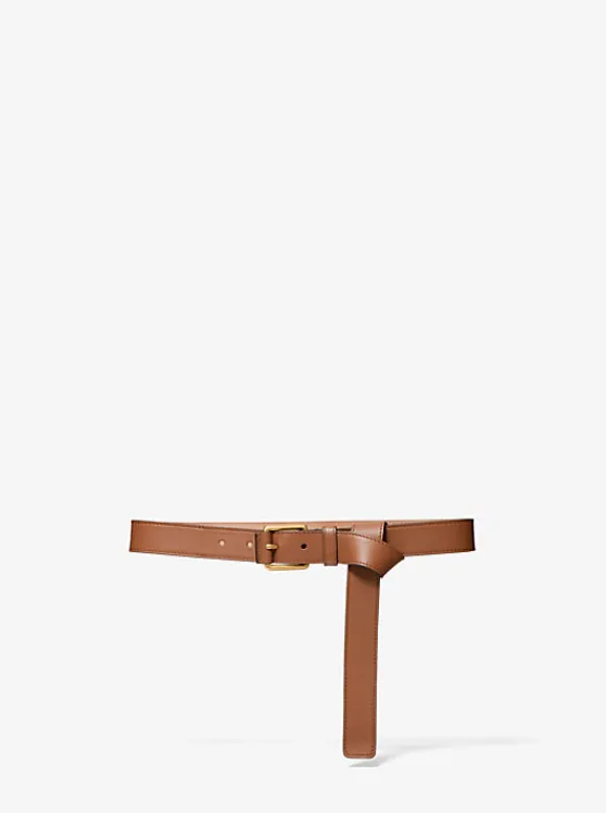 Michael Kors Leather Waist Belt CHESTNUT Online