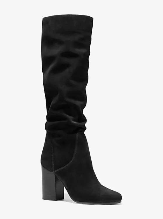 Michael Kors Leigh Suede Boot BLACK Hot