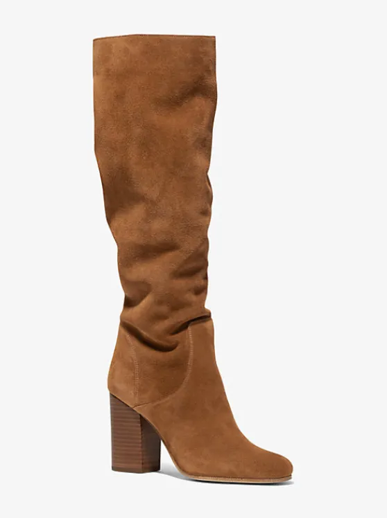 Michael Kors Leigh Suede Boot LUGGAGE Cheap