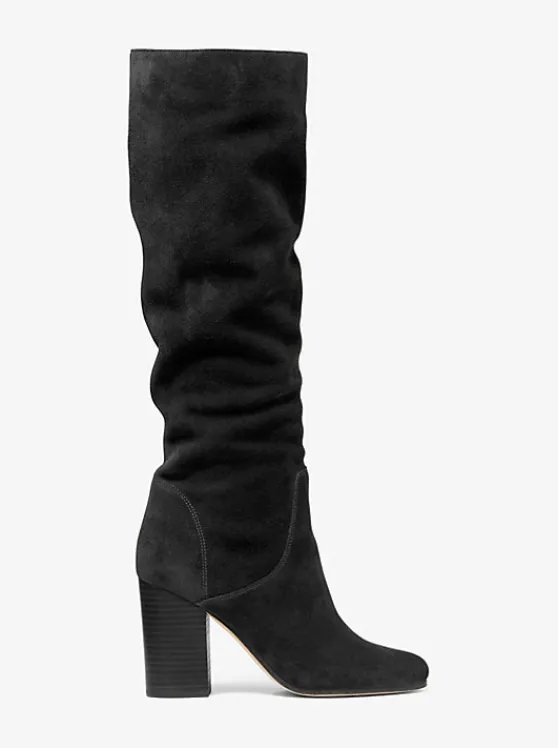 Michael Kors Leigh Suede Boot BLACK Hot