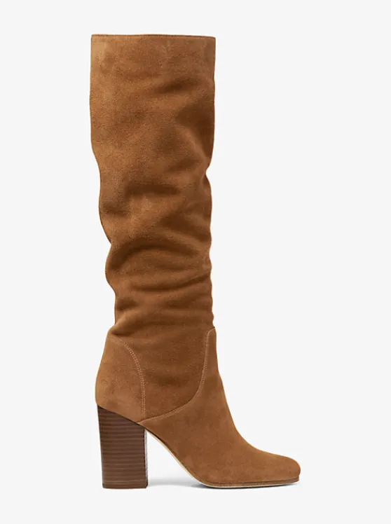 Michael Kors Leigh Suede Boot LUGGAGE Cheap