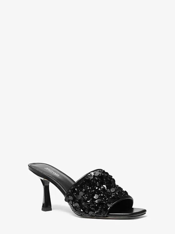 Michael Kors Limited-Edition Tessa Hand-Embellished Mule | BLACK Cheap