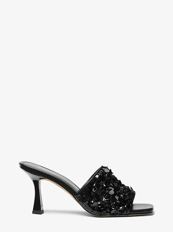 Michael Kors Limited-Edition Tessa Hand-Embellished Mule | BLACK Cheap