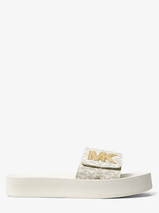 Michael Kors Logo Platform Slide Sandal VANILLA Store