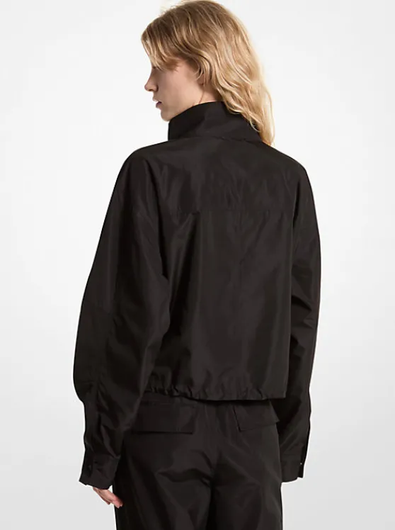 Michael Kors Logo Tape Woven Anorak BLACK Best Sale