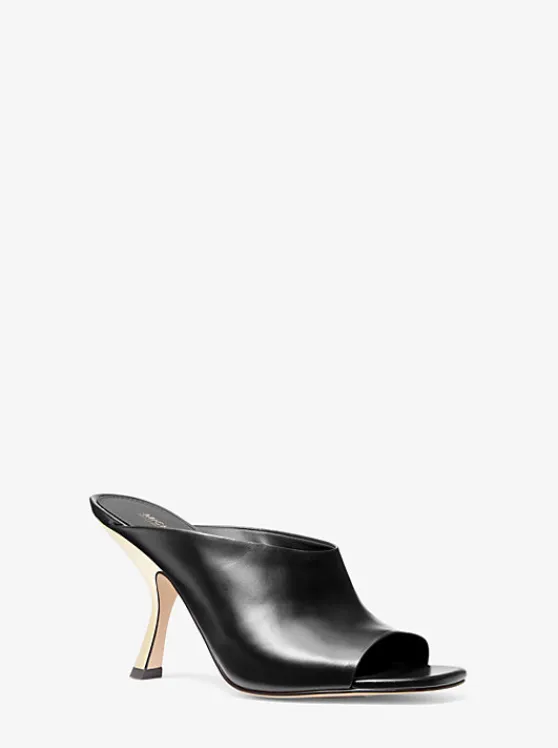 Michael Kors Luna Leather Mule BLACK Store