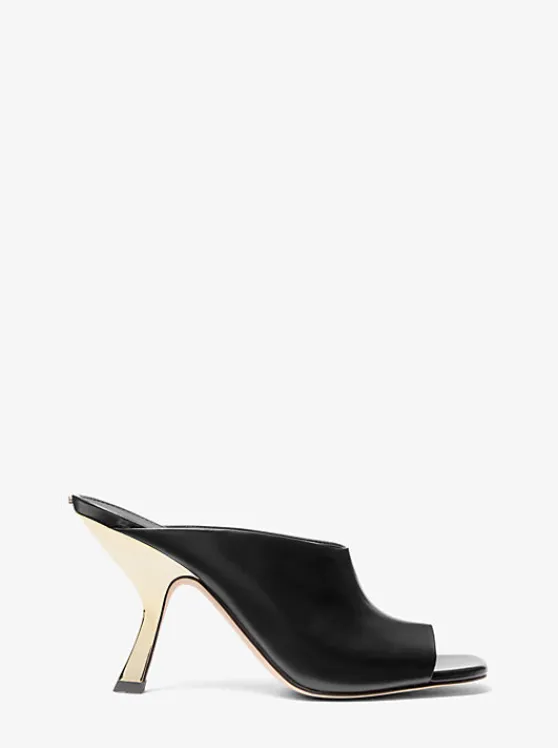 Michael Kors Luna Leather Mule BLACK Store