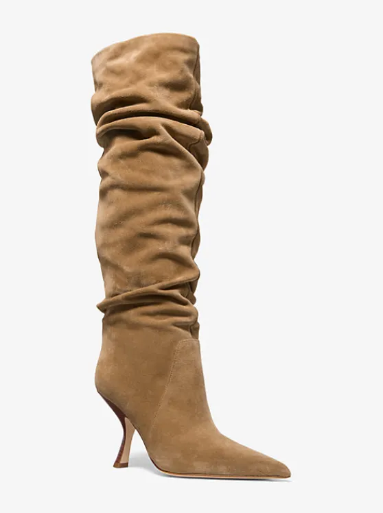 Michael Kors Luna Suede Boot CAMEL New