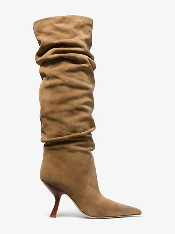 Michael Kors Luna Suede Boot CAMEL New