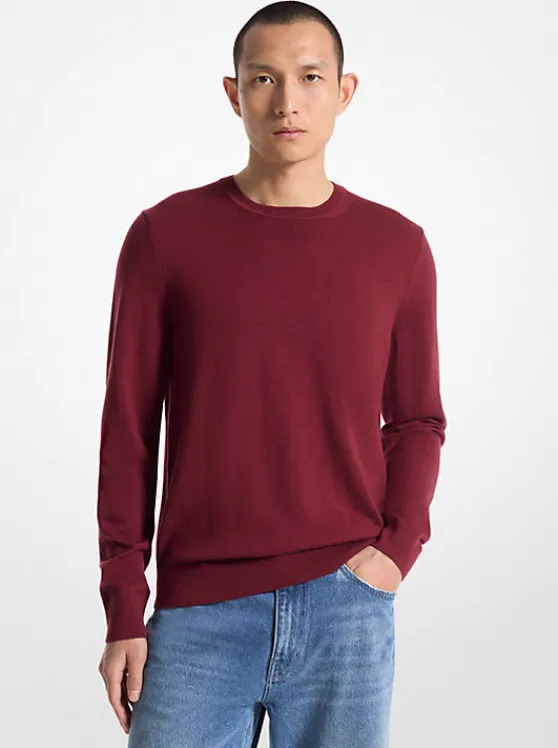 Michael Kors Merino Wool Sweater DARKBRANDY Cheap