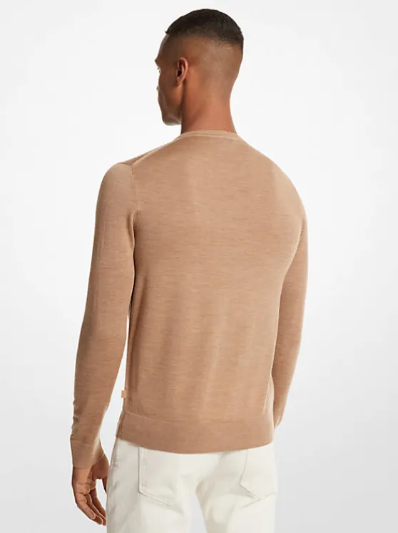 Michael Kors Merino Wool Sweater DARKCAMELMELANGE Fashion