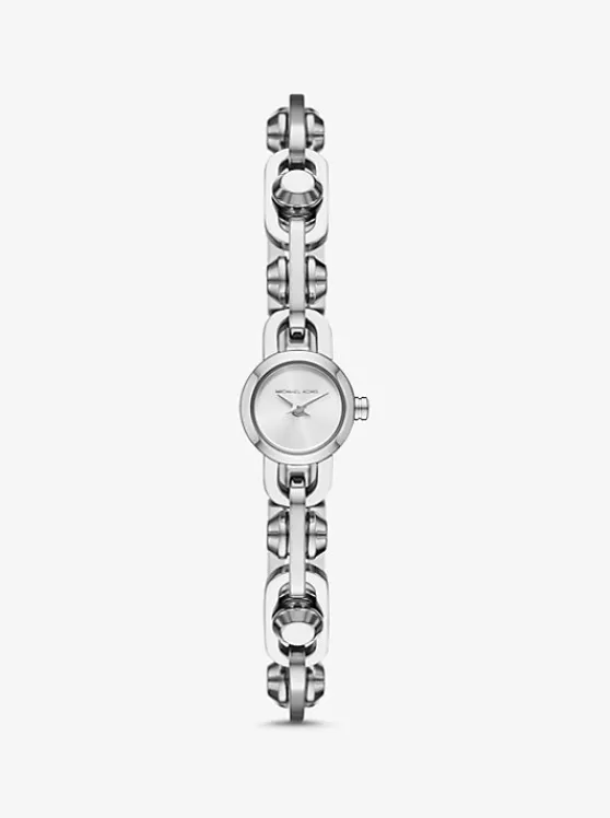 Michael Kors Mini Astor Link -Tone Bracelet Watch SILVER Clearance