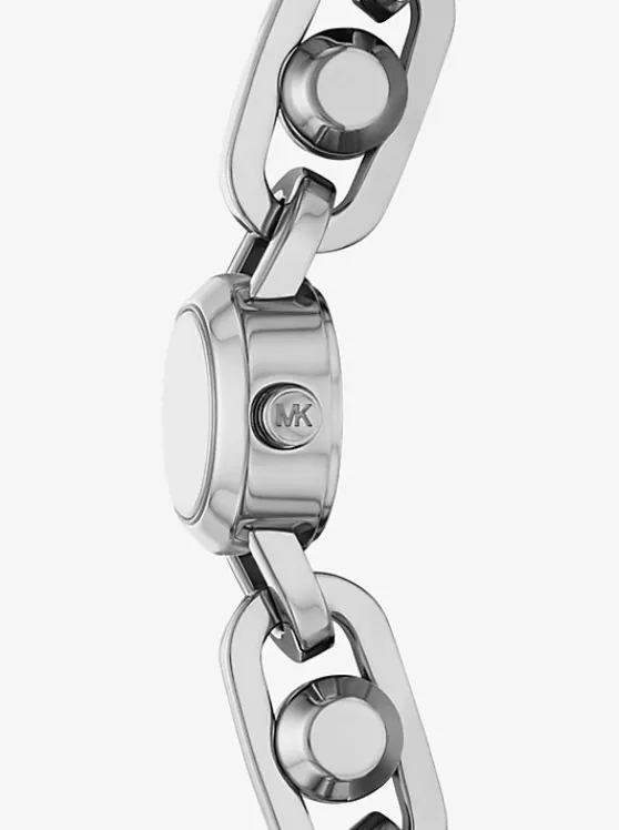 Michael Kors Mini Astor Link -Tone Bracelet Watch SILVER Clearance