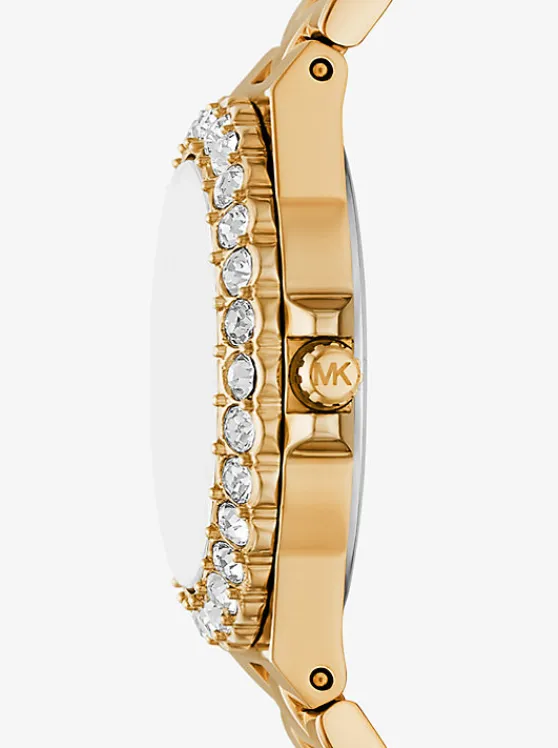 Michael Kors Mini Lennox Animal Pavé -Tone Watch GOLD Fashion