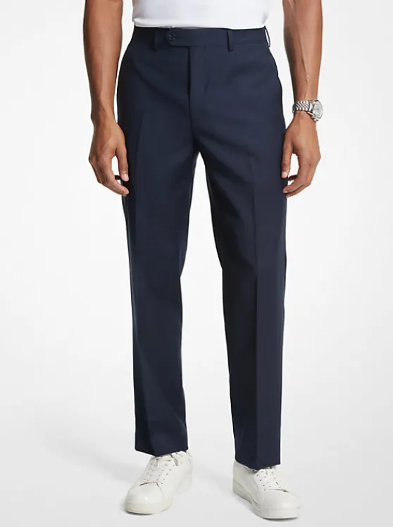 Michael Kors Modern-Fit Wool Blend Suit Pants NAVY Outlet