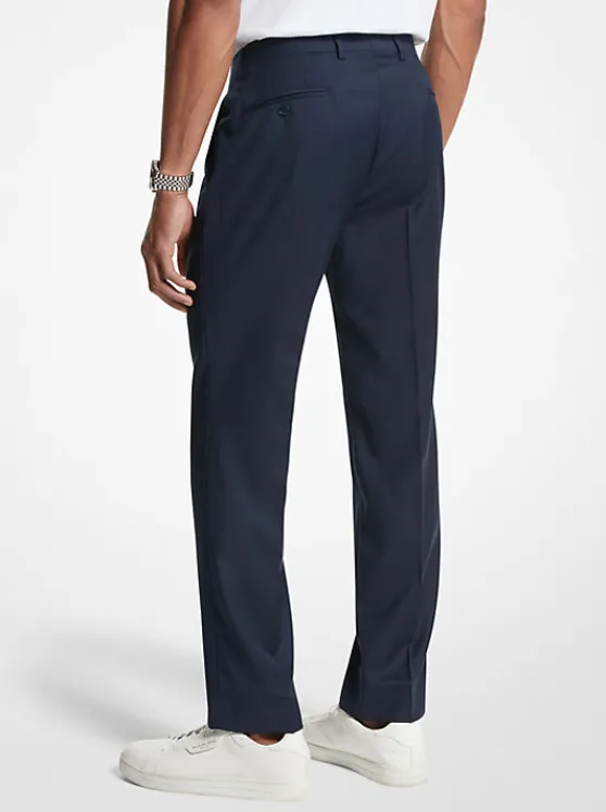 Michael Kors Modern-Fit Wool Blend Suit Pants NAVY Outlet