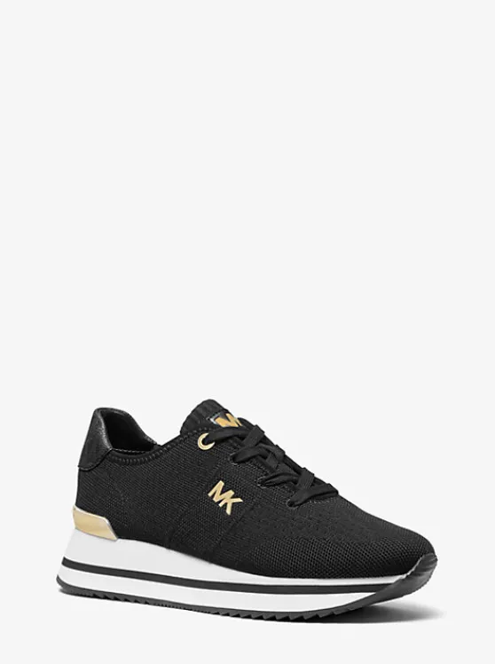 Michael Kors Monique Knit Trainer BLACK Clearance