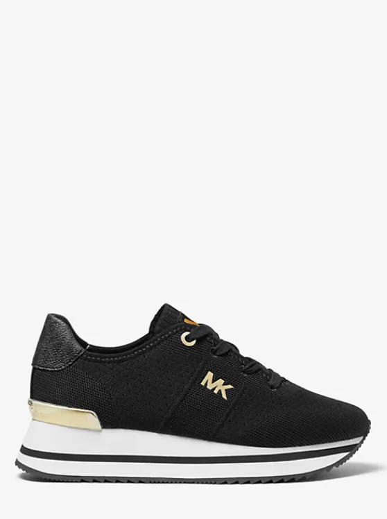 Michael Kors Monique Knit Trainer BLACK Clearance