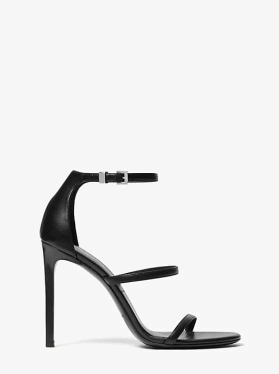 Michael Kors Nadege Leather Sandal BLACK Clearance