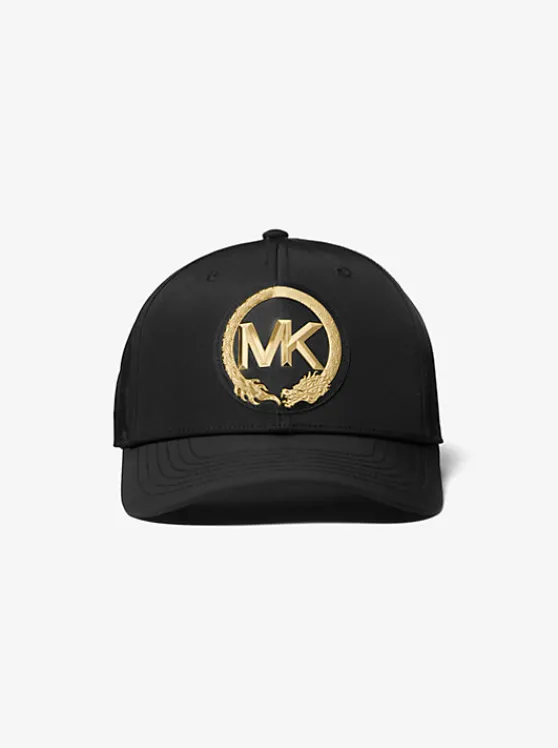 Michael Kors New Year Metallic Logo Woven Baseball Cap BLACK Outlet