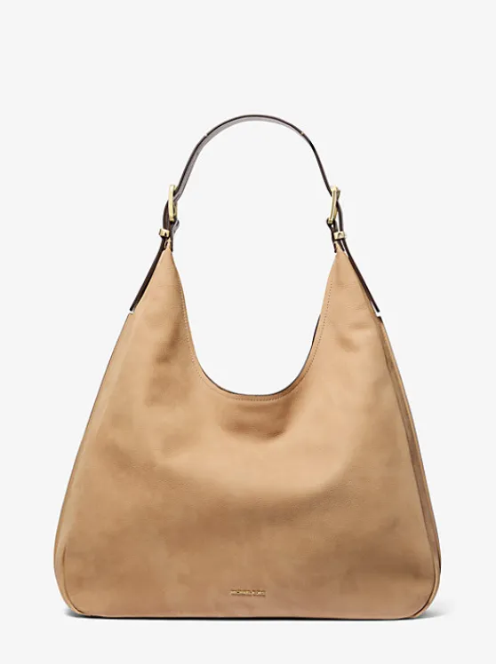 Michael Kors Nolita Large Nubuck Hobo Shoulder Bag CAMEL Best