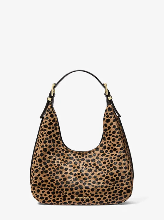 Michael Kors Nolita Small Cheetah Print Calf Hair Hobo Shoulder Bag HUSKMULTI Online