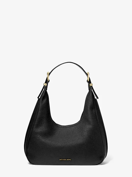 Michael Kors Nolita Small Pebbled Leather Hobo Shoulder Bag BLACK Fashion