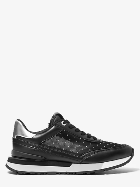 Michael Kors Nova Embellished Mesh Trainer | BLACK Clearance