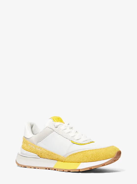 Michael Kors Nova Suede and Nylon Trainer BrightDandelionMulti Discount