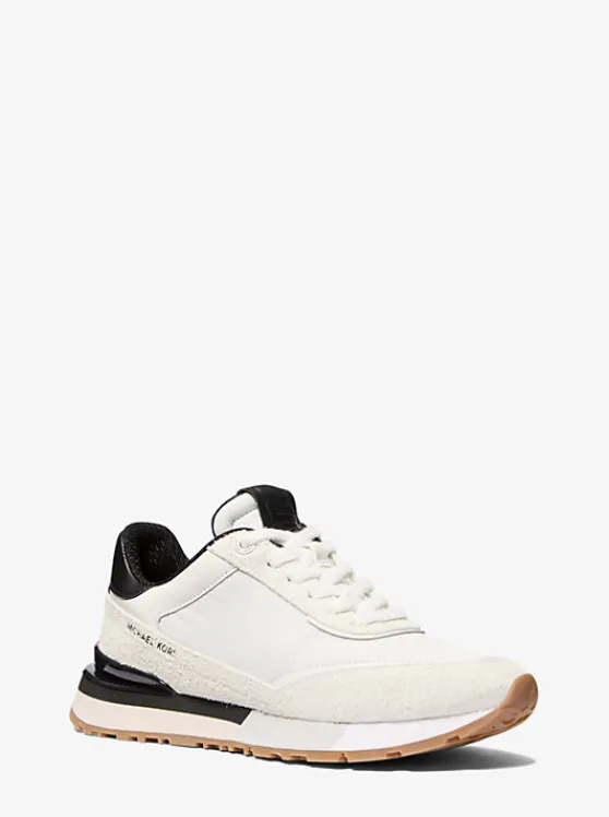 Michael Kors Nova Suede and Nylon Trainer OPWHTMULTI Discount