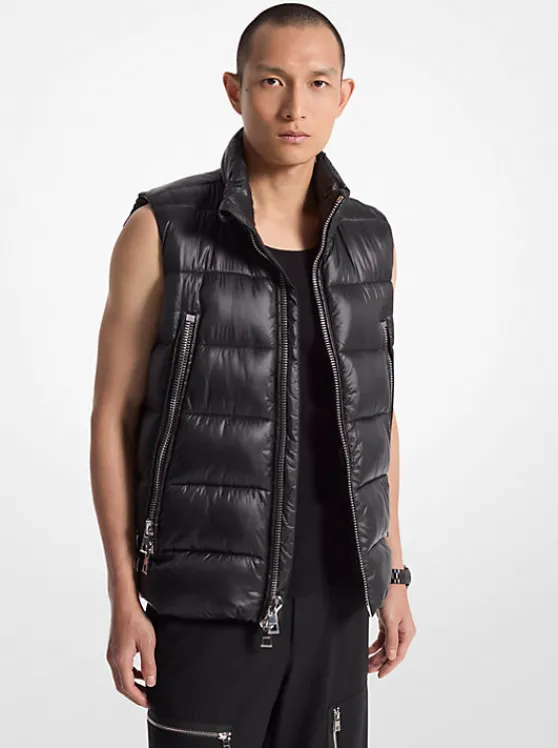 Michael Kors Nylon Quilted Puffer Vest BLACK Flash Sale