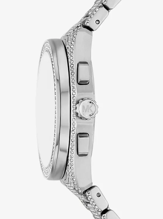 Michael Kors Oversized Accelerator 2.0 Pavé -Tone Watch SILVER Sale