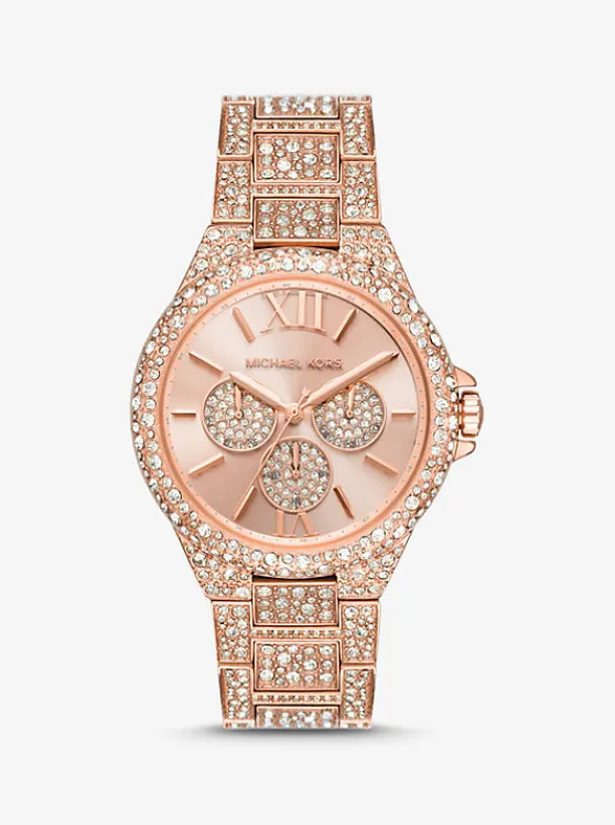 Michael Kors Oversized Camille Pavé Rose Gold-Tone Watch ROSEGOLD Discount