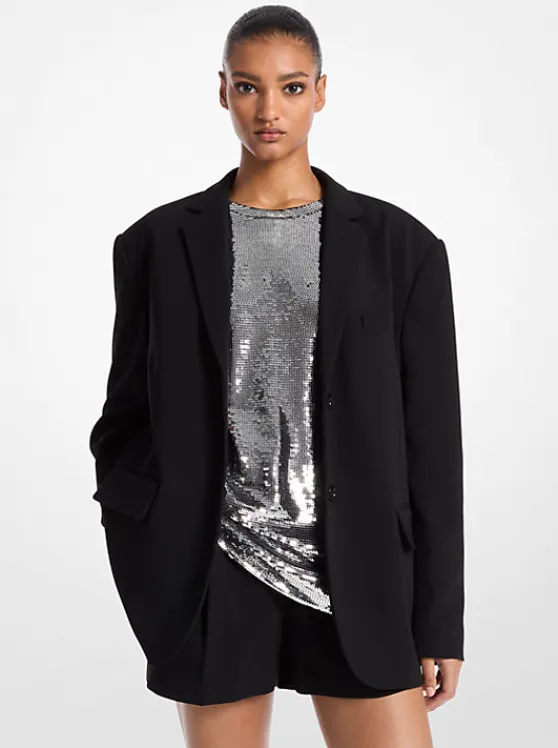 Michael Kors Oversized Crepe Blazer BLACK Flash Sale