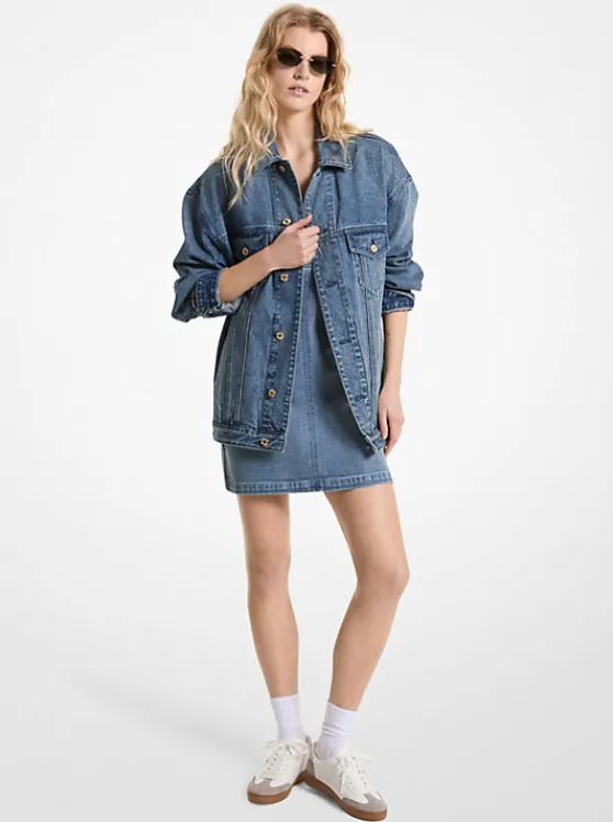 Michael Kors Oversized Denim Jacket DUSKBLUEWASH Fashion