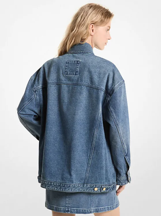 Michael Kors Oversized Denim Jacket DUSKBLUEWASH Fashion