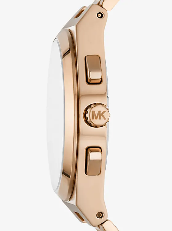 Michael Kors Oversized Lennox Beige Gold-Tone Watch HUSK Online