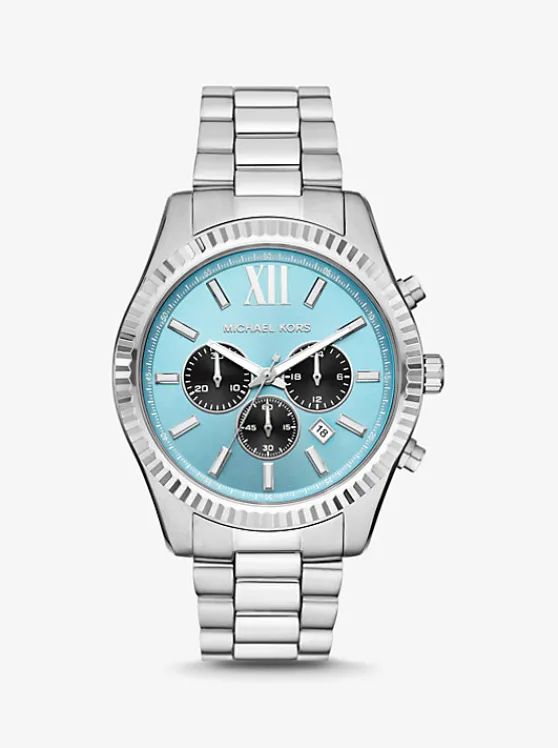 Michael Kors Oversized Lexington -Tone Watch SILVER Flash Sale