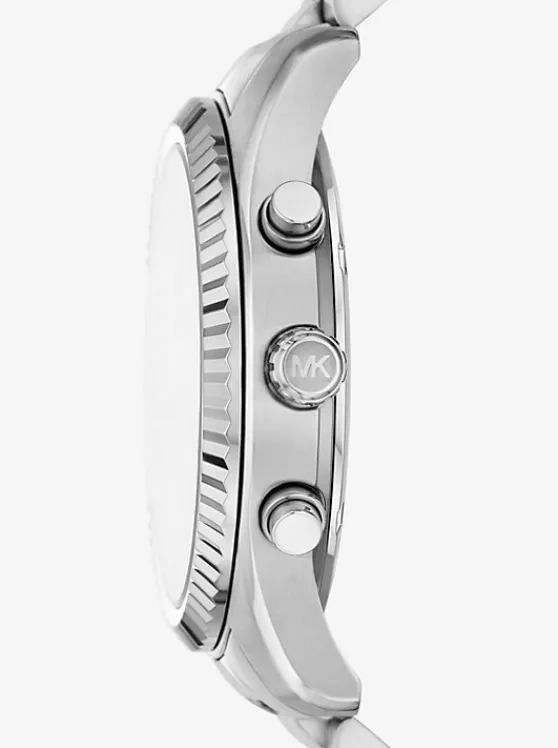 Michael Kors Oversized Lexington -Tone Watch SILVER Flash Sale