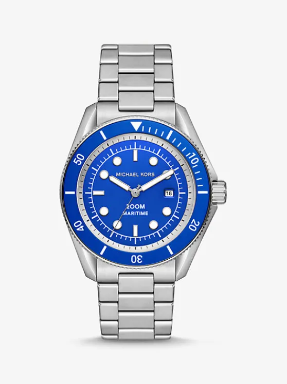 Michael Kors Oversized Maritime -Tone Watch SILVER Store