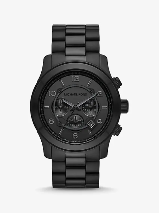 Michael Kors Oversized Runway -Tone Watch BLACK Best Sale