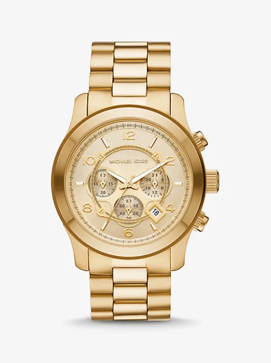 Michael Kors Oversized Runway -Tone Watch GOLD Fashion