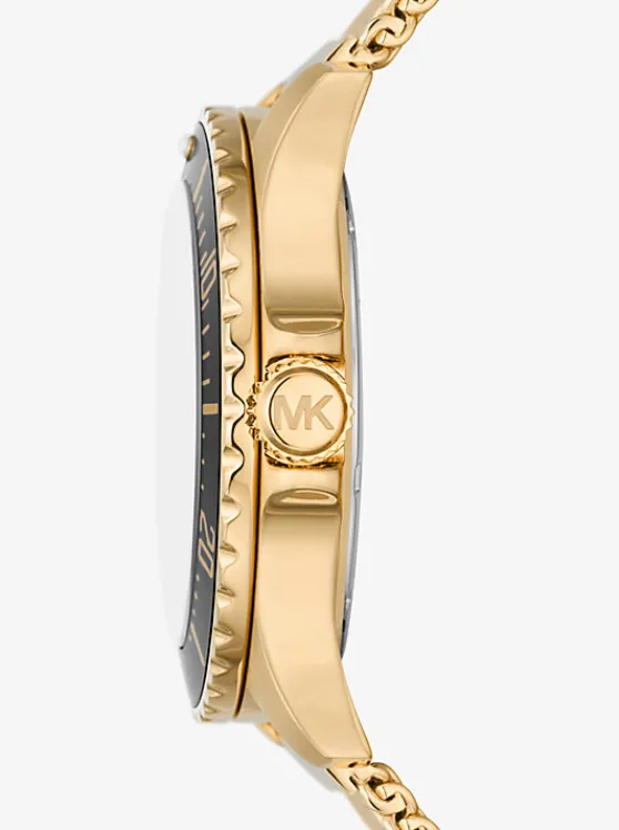 Michael Kors Oversized Slim Everest -Tone Mesh Watch GOLD New