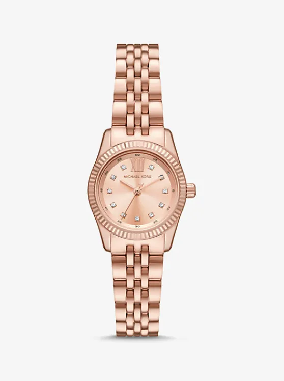 Michael Kors Petite Lexington Pavé Rose Gold-Tone Watch ROSEGOLD Store