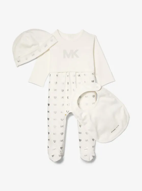 Michael Kors 3-Piece Embellished Cotton Onesie Baby Gift Set | OFFWHITE Flash Sale