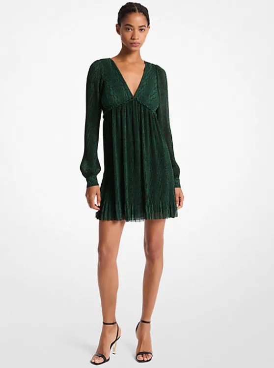 Michael Kors Plissé Snake Print Georgette Dress MOSS Online