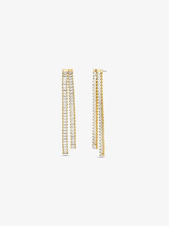 Michael Kors Precious Metal-Plated Brass Baguette Drop Earrings GOLD Best Sale